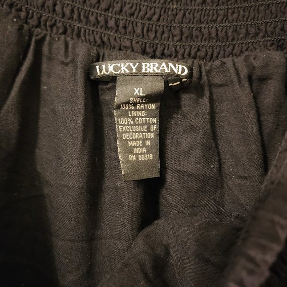 Lucky Black & Tan Embroidered Skirt Size XL - Picture 5 of 6